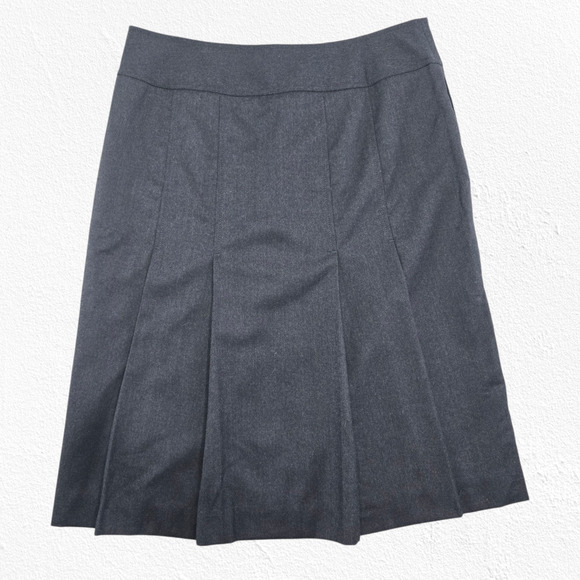 J. Crew Wool Pleated Pencil Skirt Gray Heather Charcoal Size 8 NWT Classic Work - Picture 9 of 9
